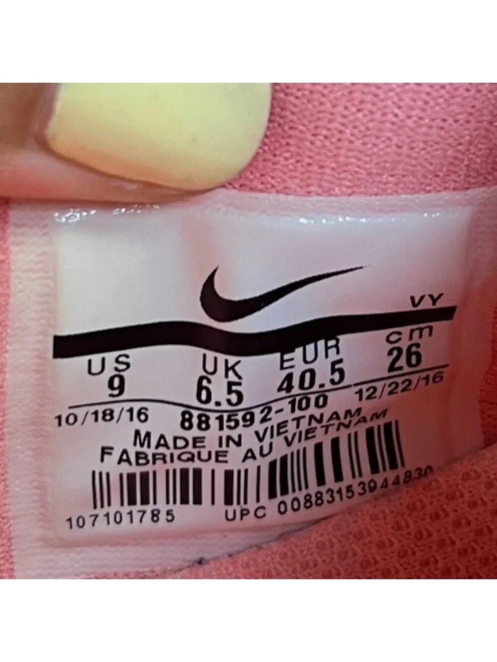 Nike Flex Supreme TR5 Womens Size 9 Pink White Athletic Running Shoes Sneakers